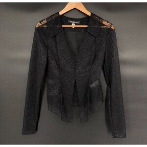 Urban Outfitters Women Lace Sheer Long Sleeve Top M Black Festival Going Out Top